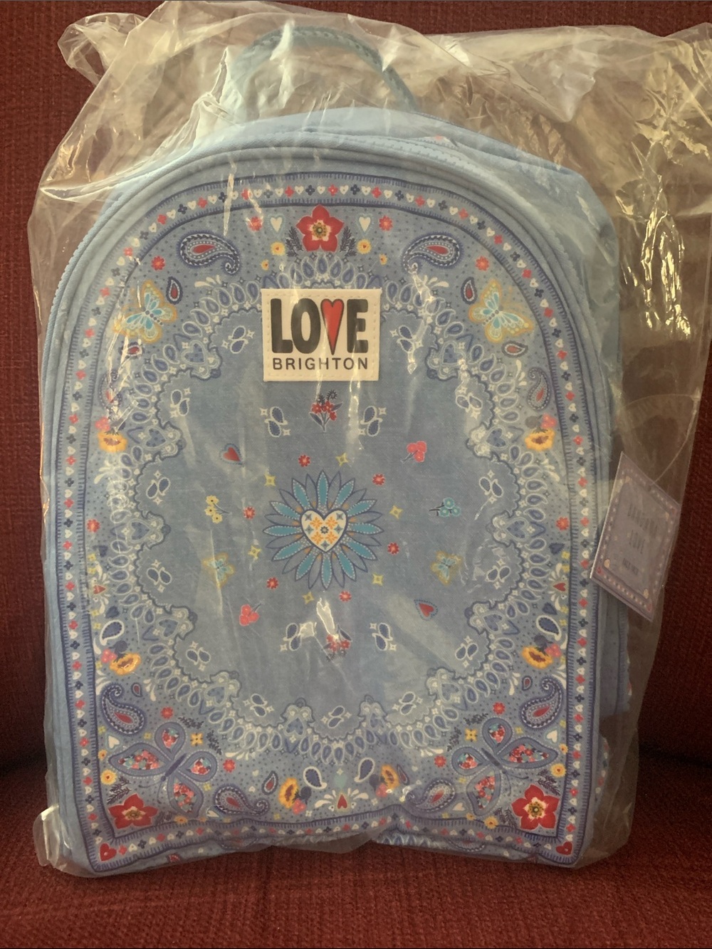 Brighton LOVE Light Blue Floral Paisley Backpack
